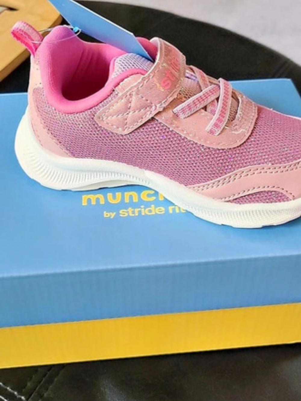 Stride Rite Munchkin by Stride Rite Pink Glitter Sneaker Munchkin Pink Glitter